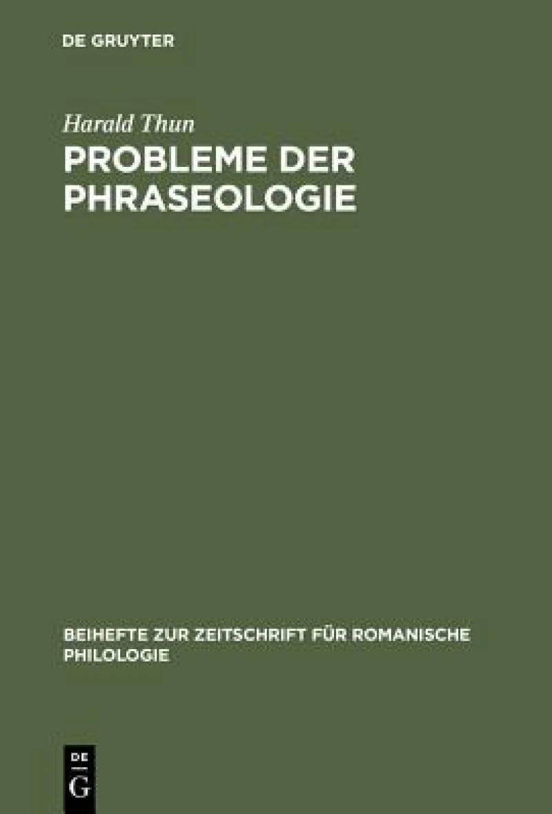 Probleme Der Phraseologie