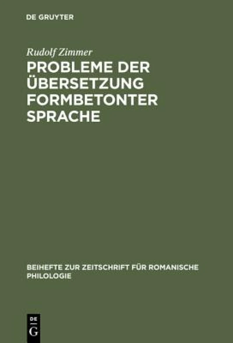 Probleme Der Übersetzung Formbetonter Sprache