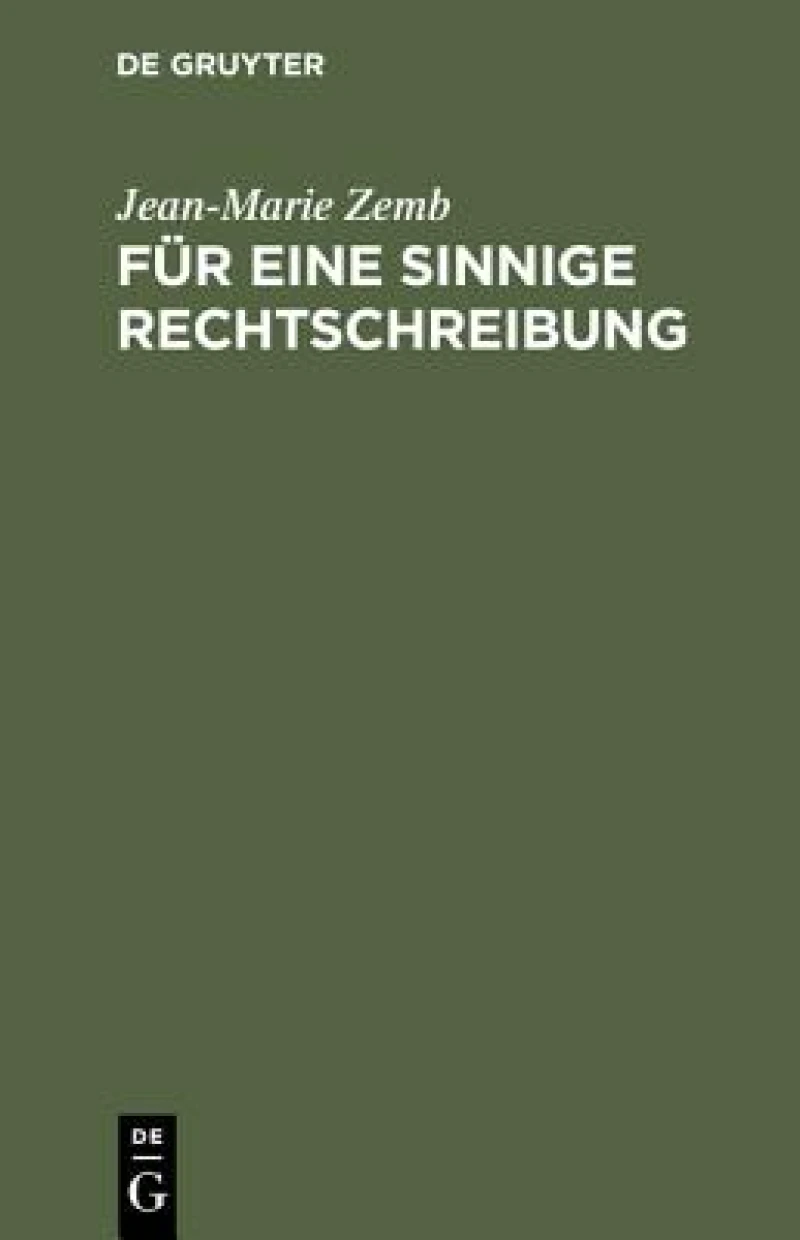 Fur Eine Sinnige Rechtschreibung