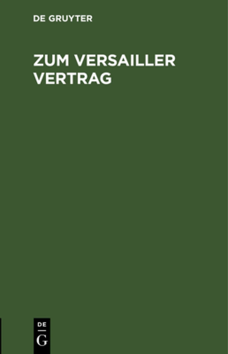 Zum Versailler Vertrag