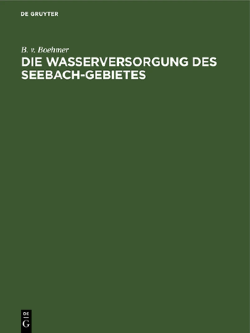 Wasserversorgung des Seebach-Gebietes