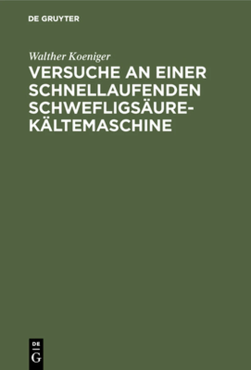 Versuche an einer schnellaufenden Schwefligsäure-Kältemaschine