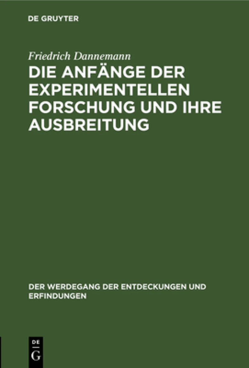 Anfänge der experimentellen Forschung und ihre Ausbreitung