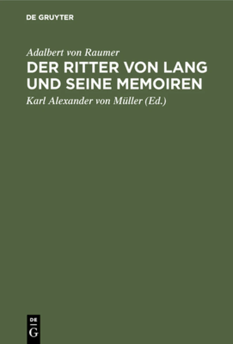 Ritter von Lang und seine Memoiren