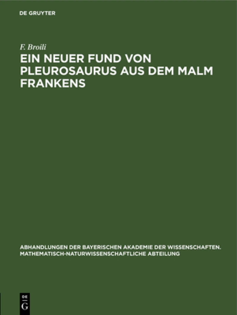 neuer Fund von Pleurosaurus aus dem Malm Frankens
