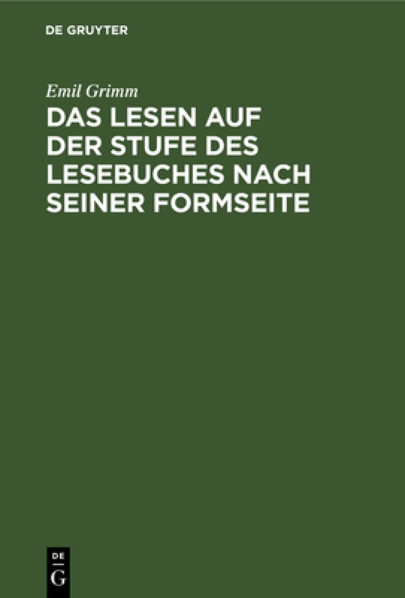 Lesen auf der Stufe des Lesebuches nach seiner Formseite