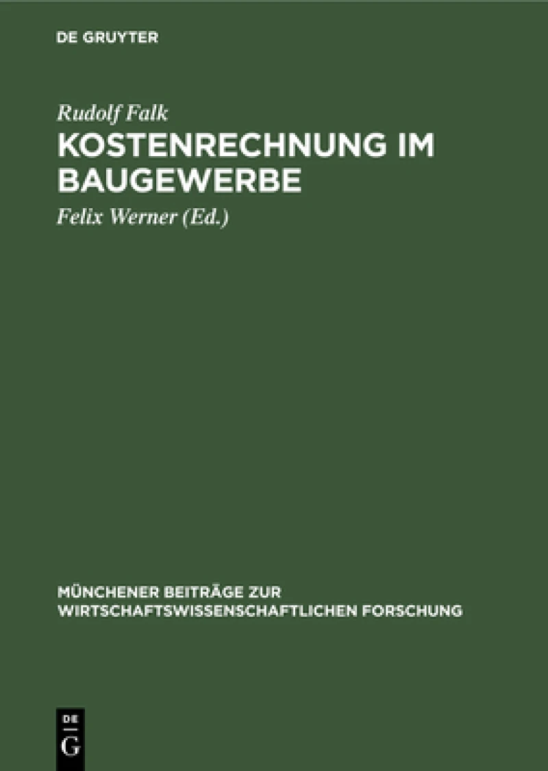 Kostenrechnung im Baugewerbe