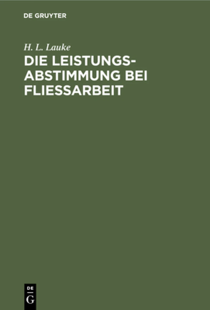Leistungsabstimmung bei Fließarbeit
