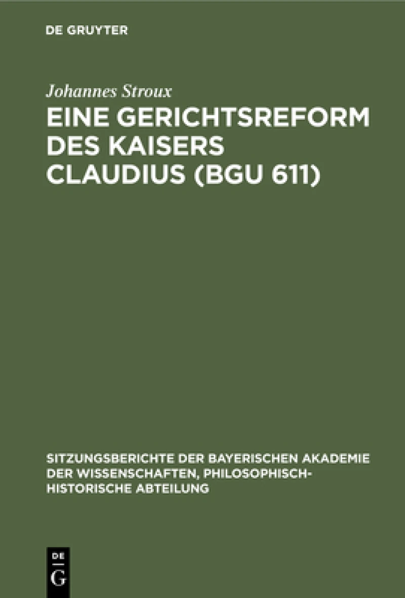Gerichtsreform des Kaisers Claudius (BGU 611)