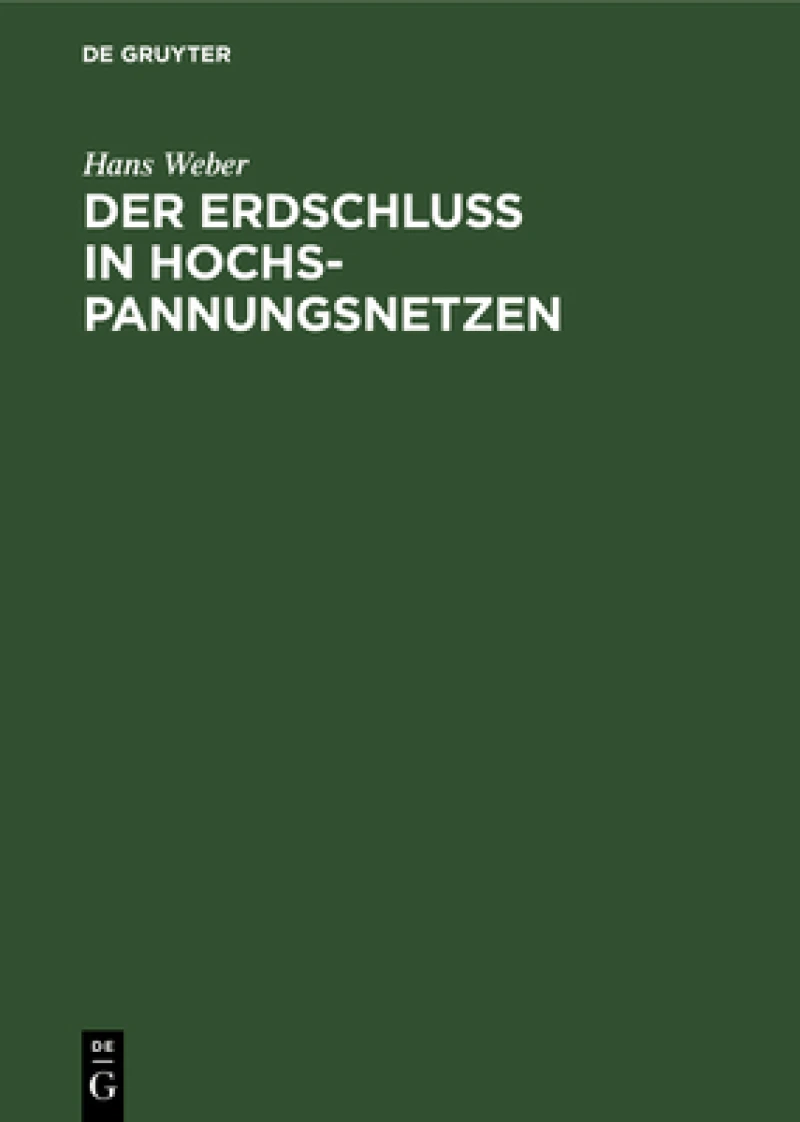 Erdschluß in Hochspannungsnetzen