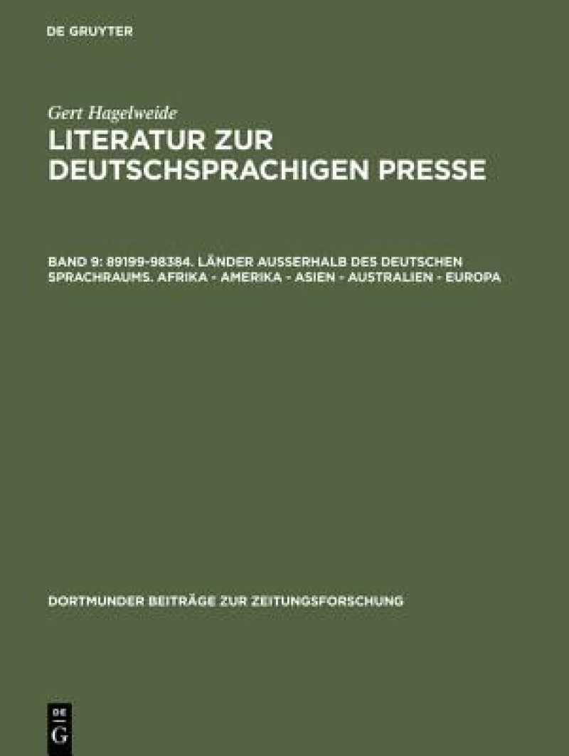 89199–98384. Länder außerhalb des deutschen Sprachraums. Afrika - Amerika - Asien - Australien - Europa