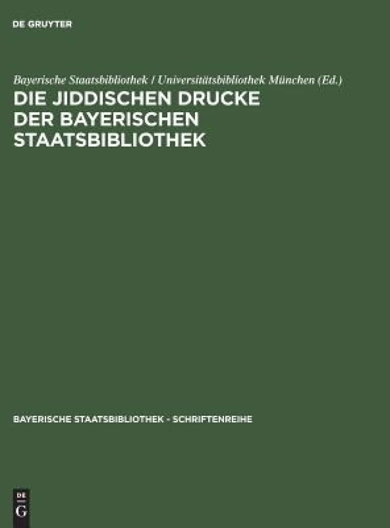 jiddischen Drucke der Bayerischen Staatsbibliothek
