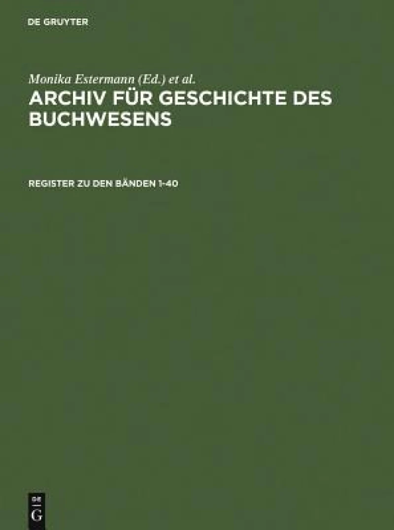 Register zum Archiv für Geschichte des Buchwesens