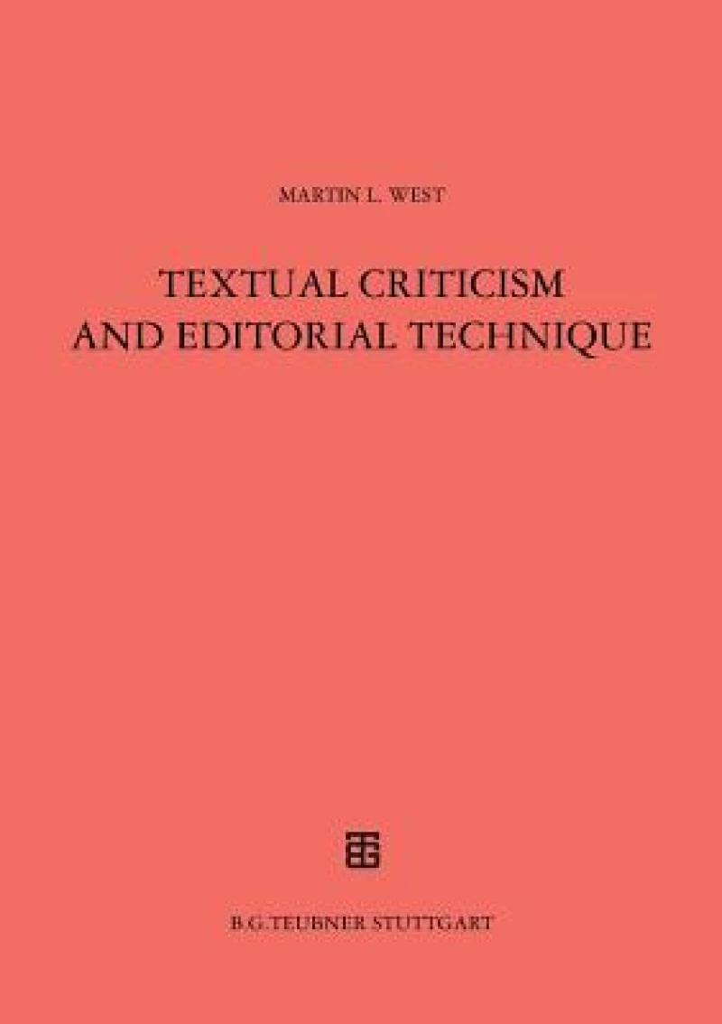 Textual Criticism and Editorial Technique
