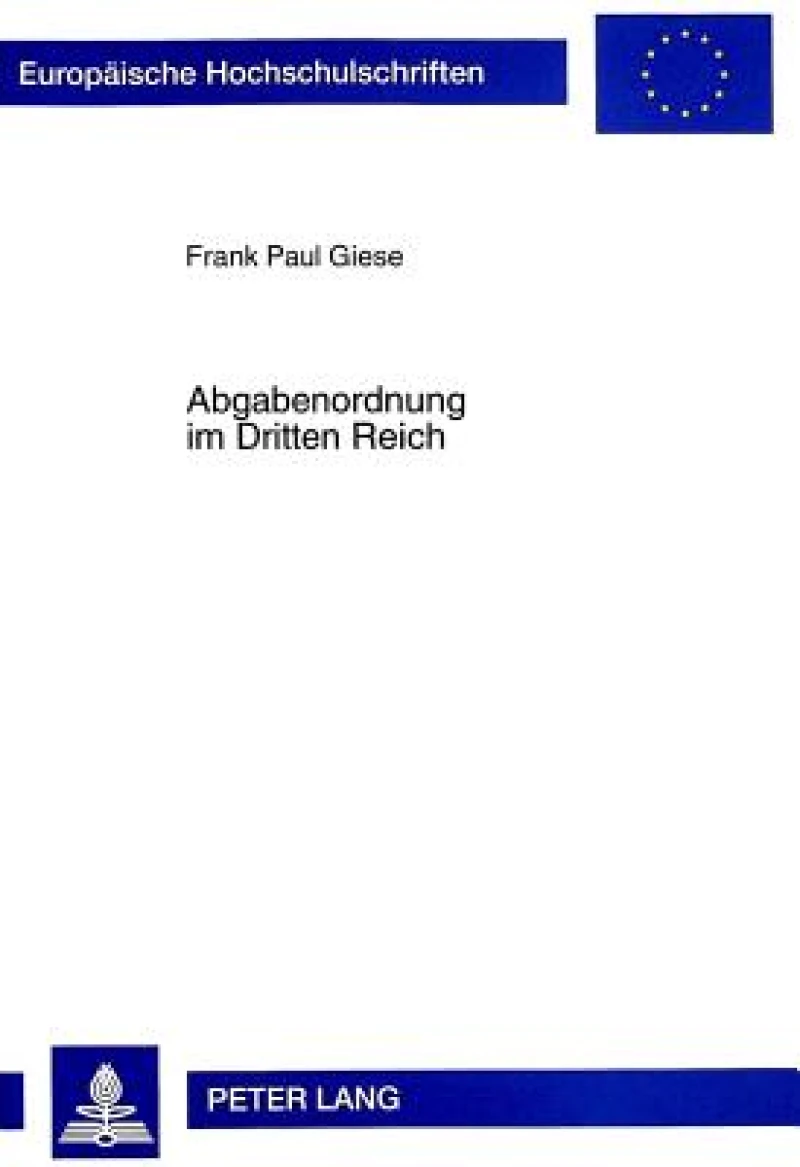 Abgabenordnung Im Dritten Reich