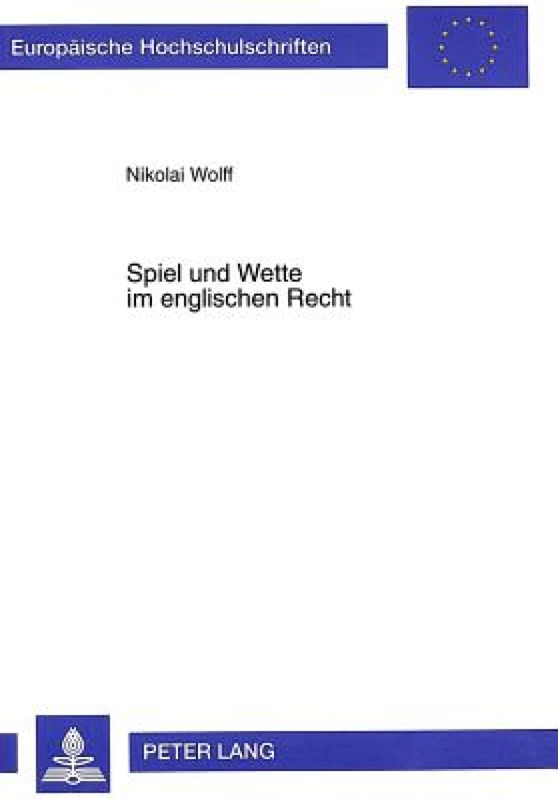 Spiel Und Wette Im Englischen Recht