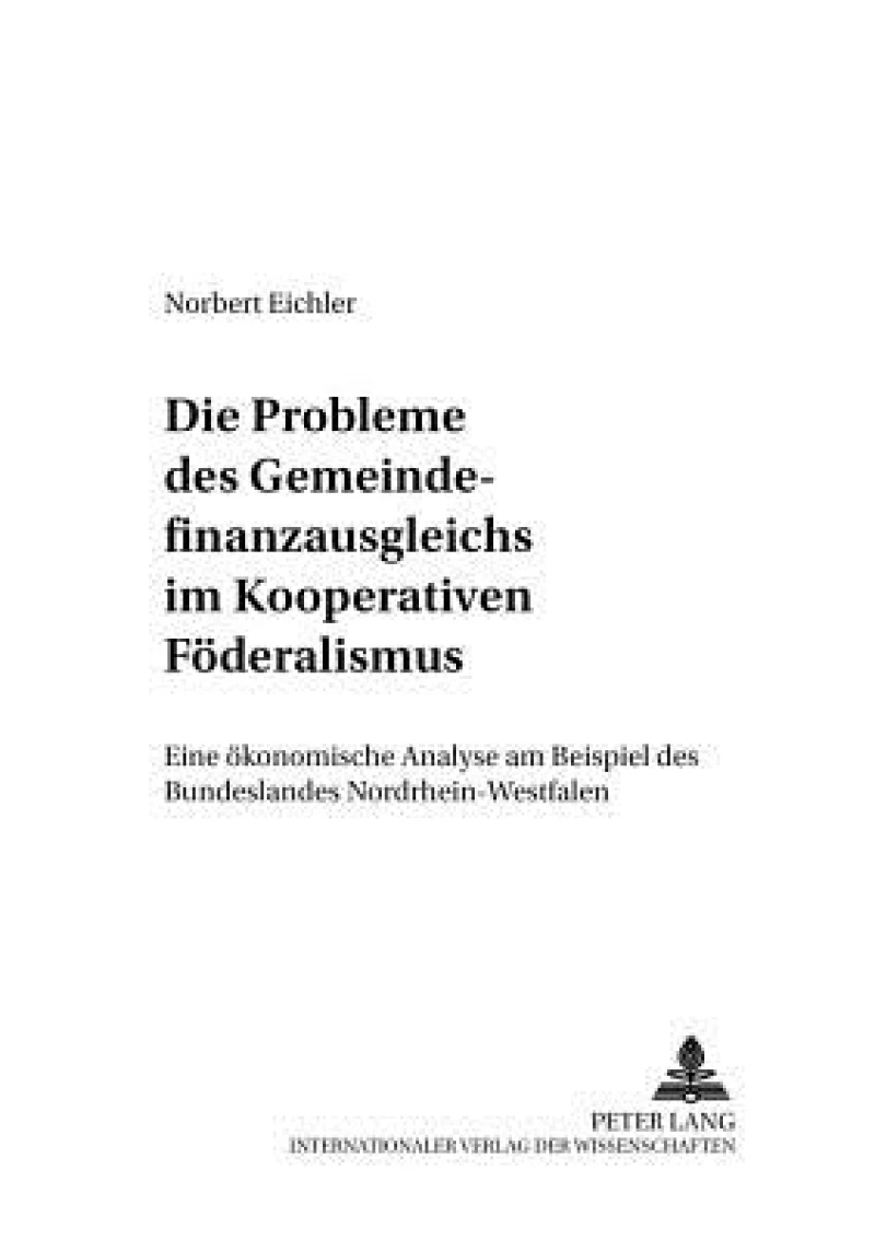 Die Probleme des Gemeindefinanzausgleichs im Kooperativen Foederalismus