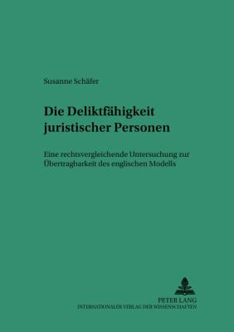 Die Deliktsfaehigkeit juristischer Personen