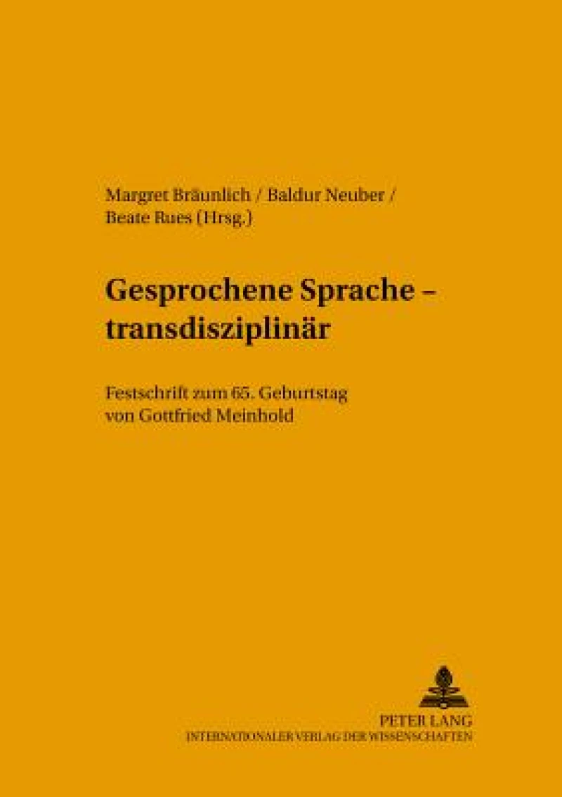 Gesprochene Sprache – transdisziplinaer