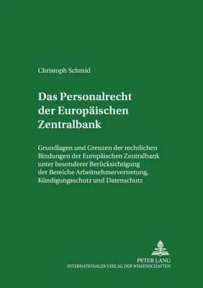 Das Personalrecht Der Europaeischen Zentralbank