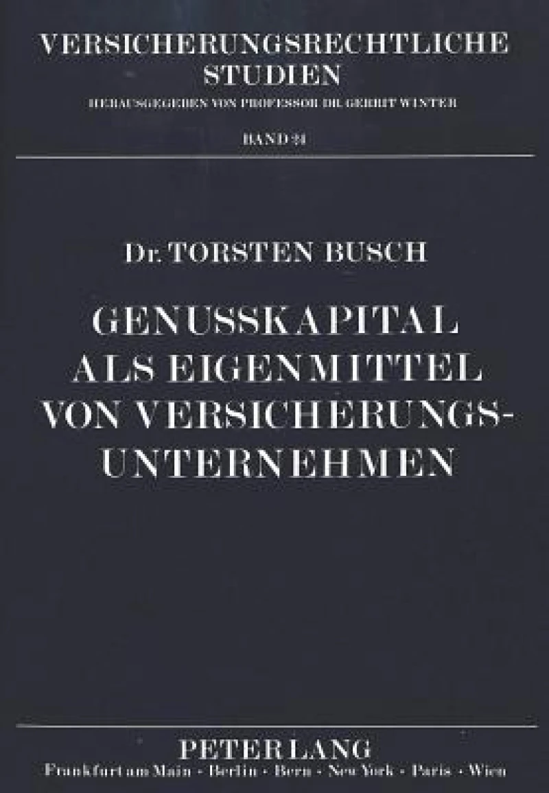 Genukapital als Eigenmittel von Versicherungsunternehmen