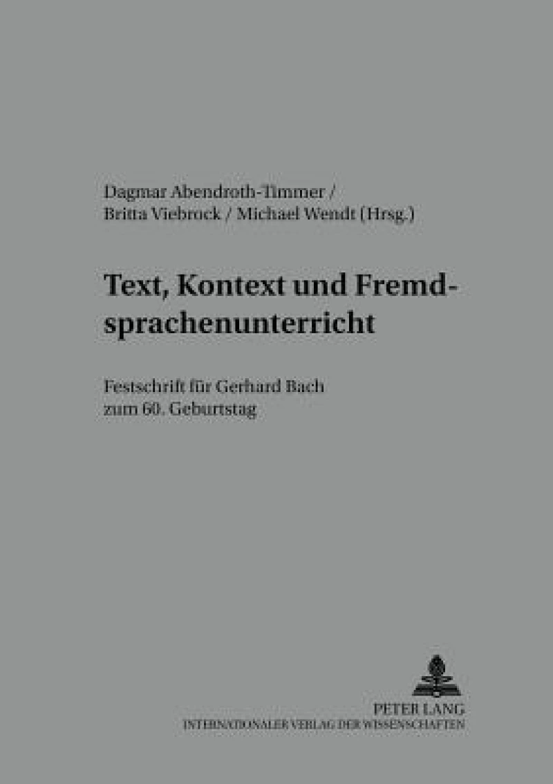Text, Kontext und Fremdsprachenunterricht