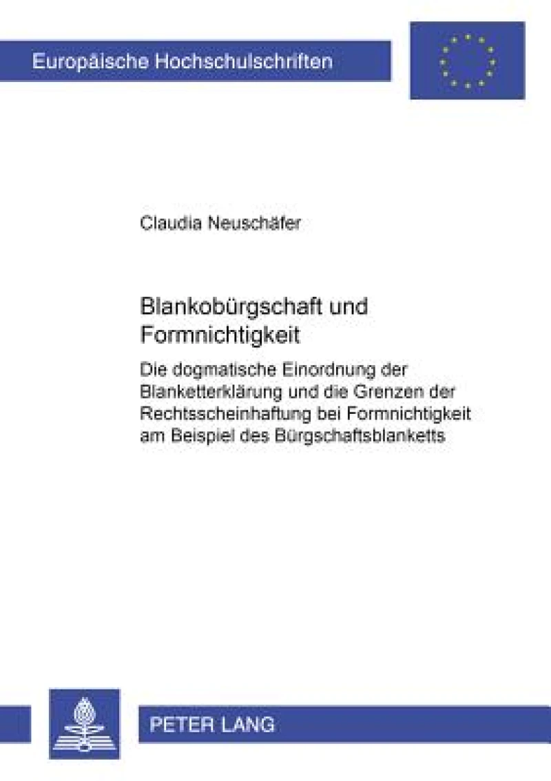 Blankobuergschaft und Formnichtigkeit