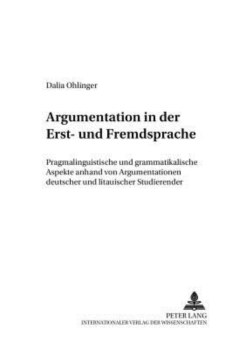 Argumentation in der Erst- und Fremdsprache