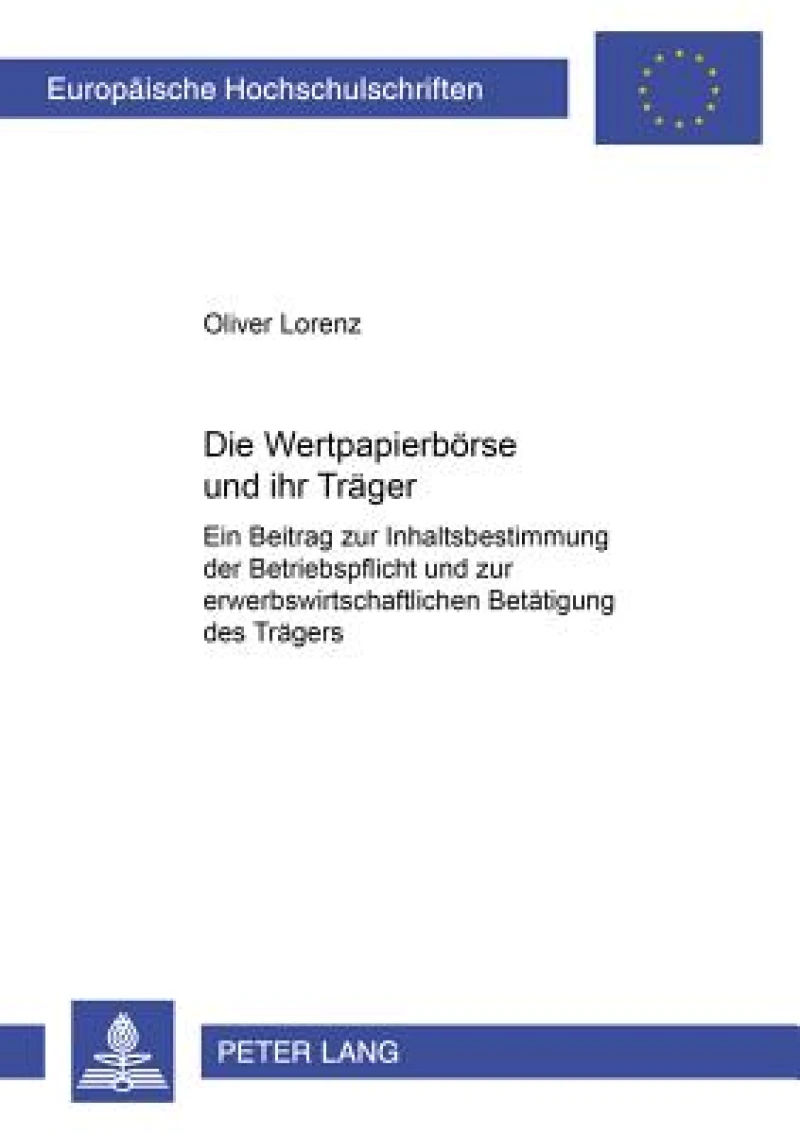 Die Wertpapierboerse Und Ihr Traeger