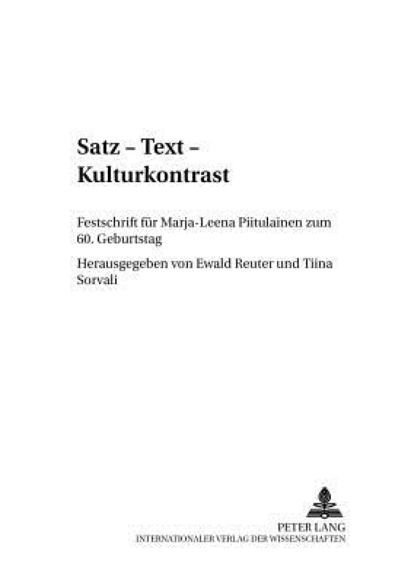 Satz – Text – Kulturkontrast