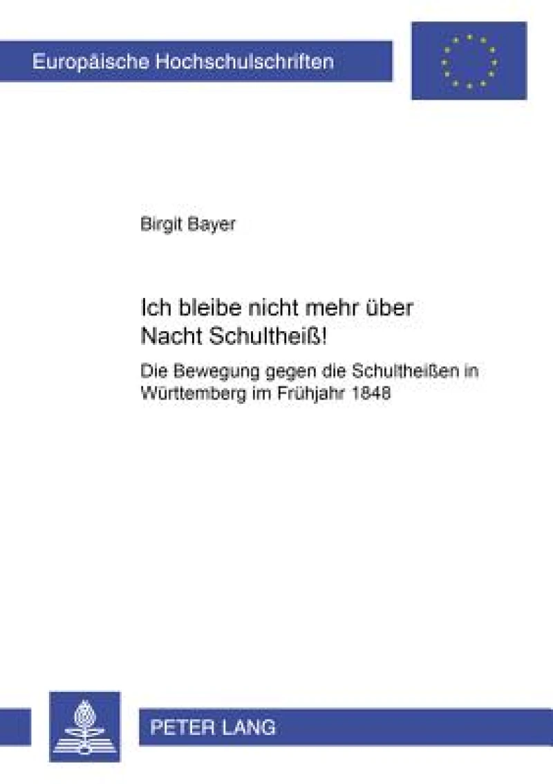 «Ich bleibe nicht mehr ueber Nacht Schultheiß!»
