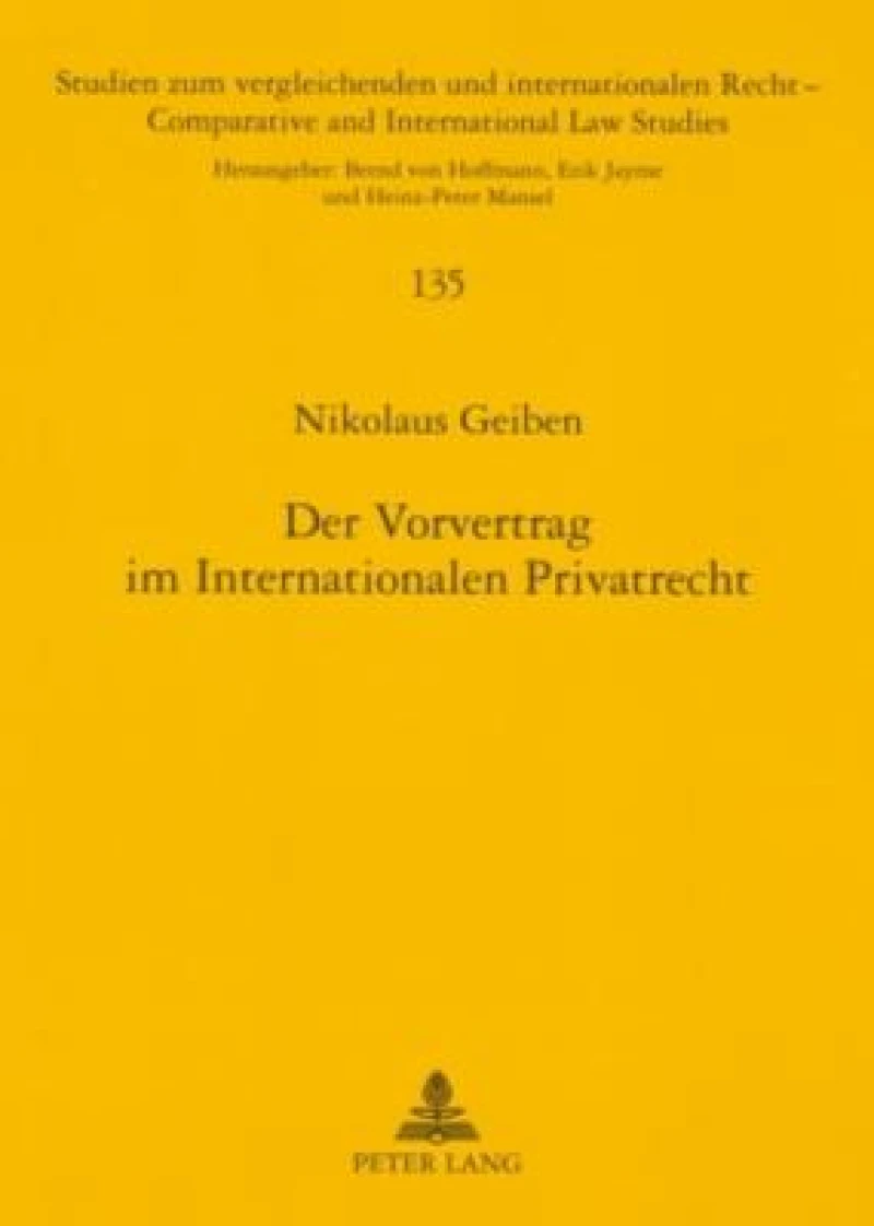 Der Vorvertrag im Internationalen Privatrecht