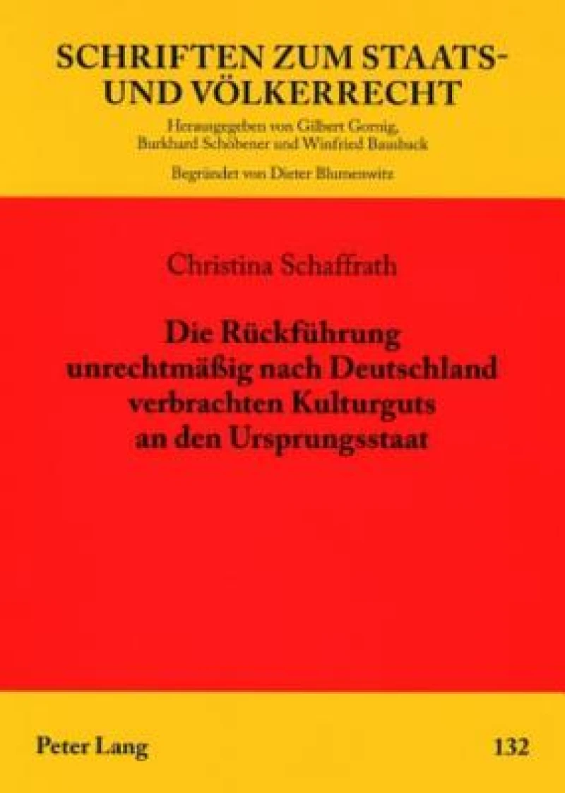 Die Rueckfuehrung unrechtmaeßig nach Deutschland verbrachten Kulturguts an den Ursprungsstaat
