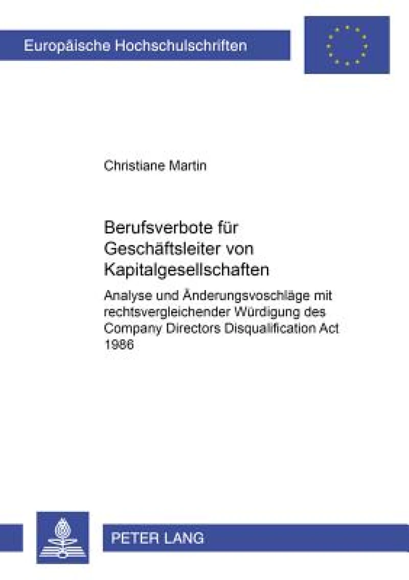 Berufsverbote fuer Geschaeftsleiter von Kapitalgesellschaften