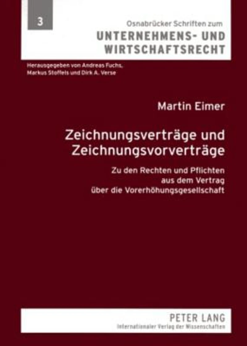 Zeichnungsvertraege und Zeichnungsvorvertraege