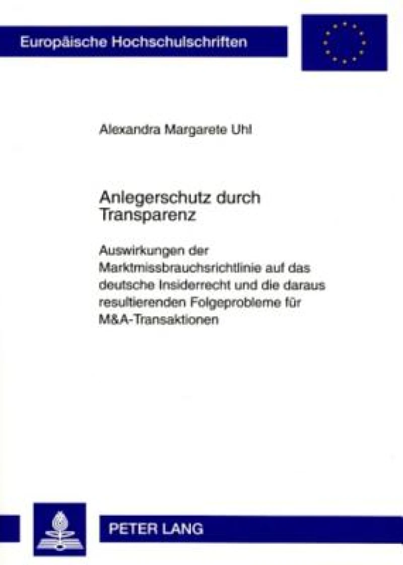 Anlegerschutz durch Transparenz