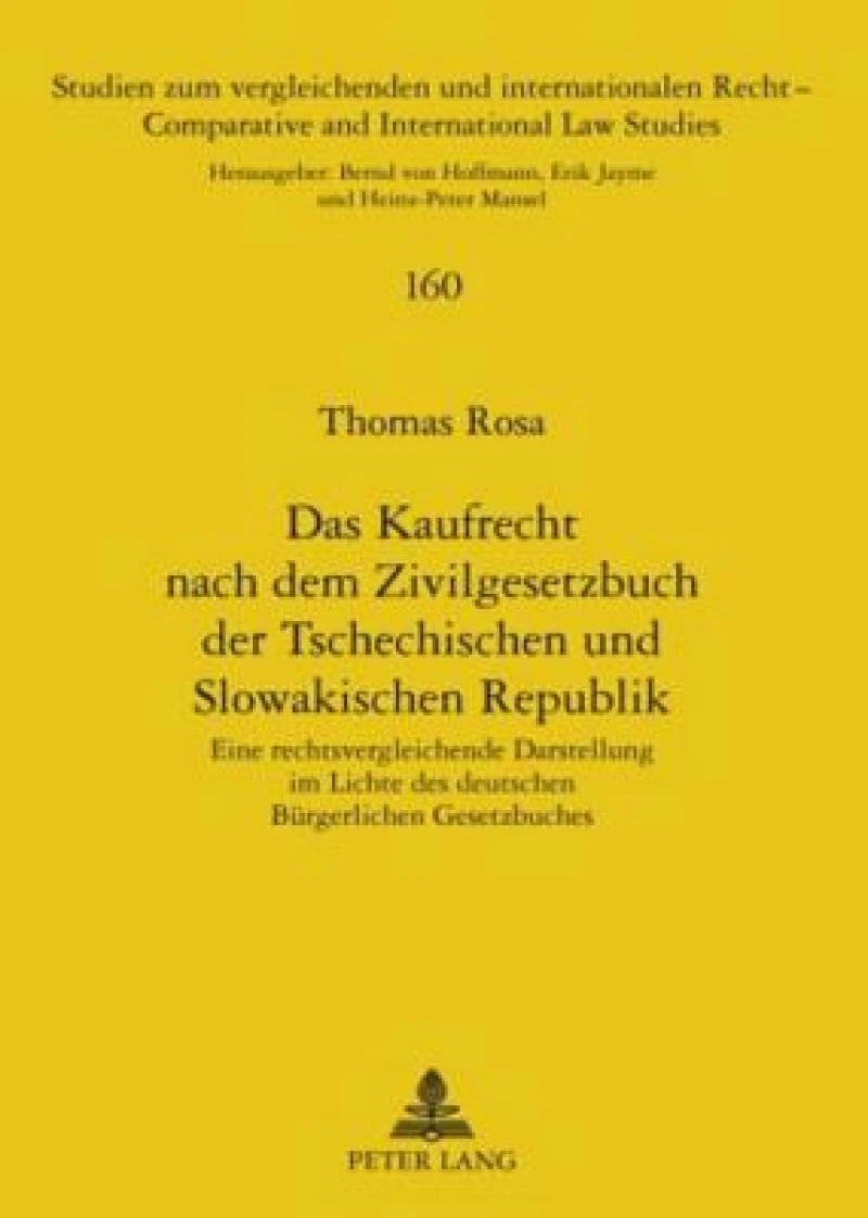 Das Kaufrecht nach dem Zivilgesetzbuch der Tschechischen und Slowakischen Republik