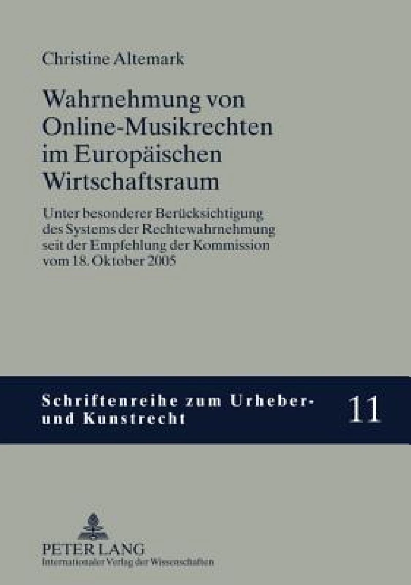 Wahrnehmung von Online-Musikrechten im Europaeischen Wirtschaftsraum