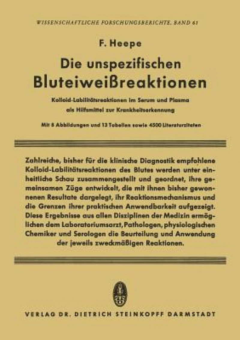 Die unspezifischen Bluteiweissreaktionen