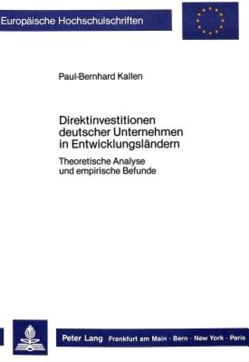 Direktinvestitionen deutscher Unternehmen in Entwicklungslaendern