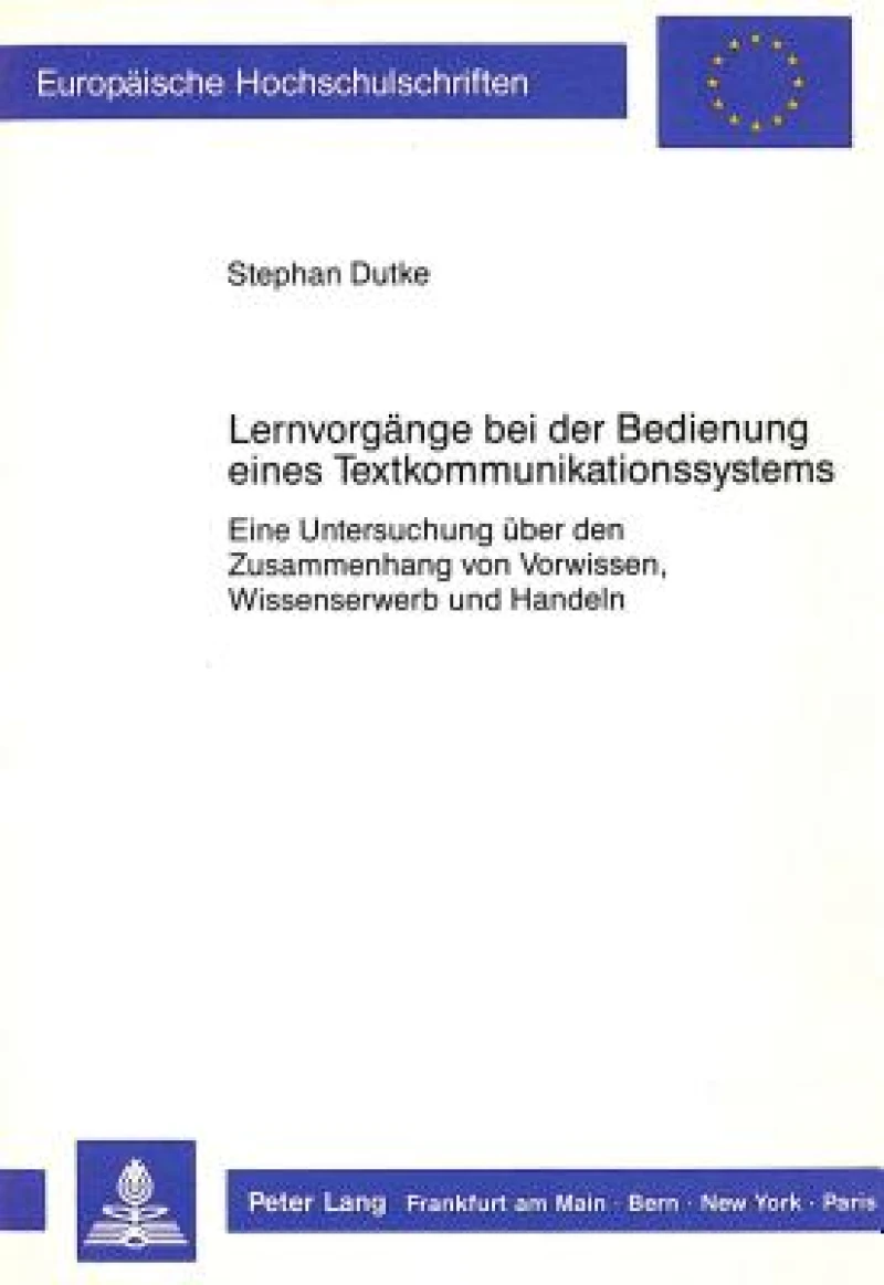 Lernvorgaenge bei der Bedienung eines Textkommunikationssystems