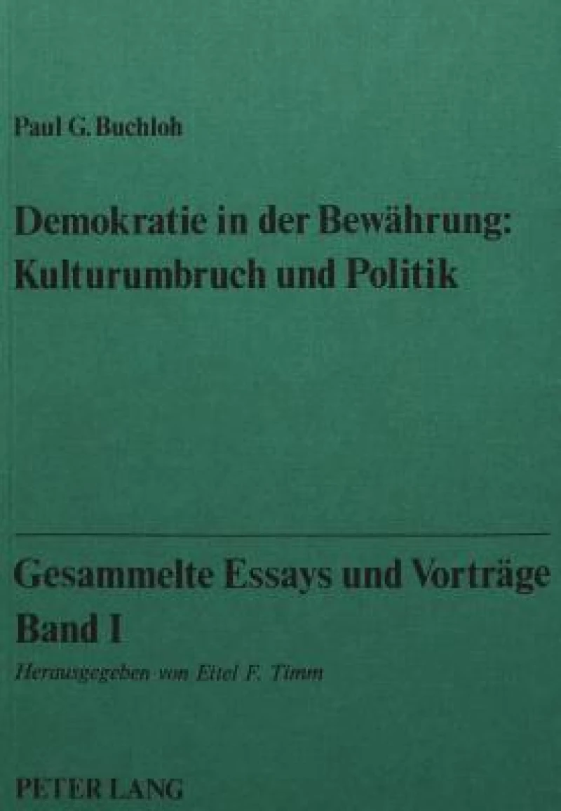Gesammelte Essays und Vortraege, Band I