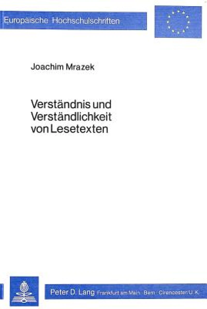 Verstaendnis und Verstaendlichkeit von Lesetexten