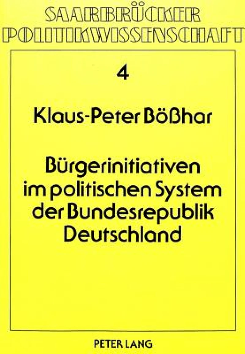Buergerinitiativen im politischen System der Bundesrepublik Deutschland