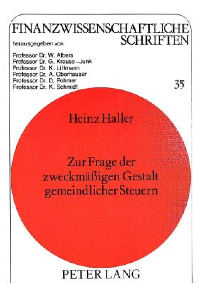 Zur Frage der zweckmaessigen Gestalt gemeindlicher Steuern