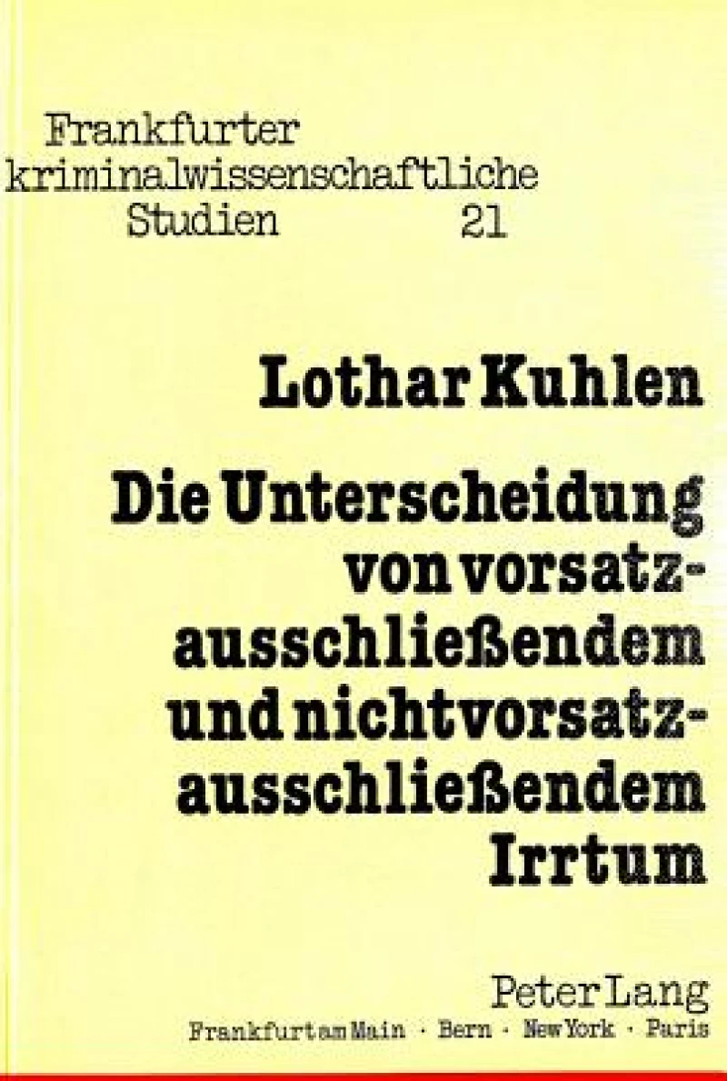 Die Unterscheidung von vorsatzausschliessendem und nichtvorsatzausschliessendem Irrtum