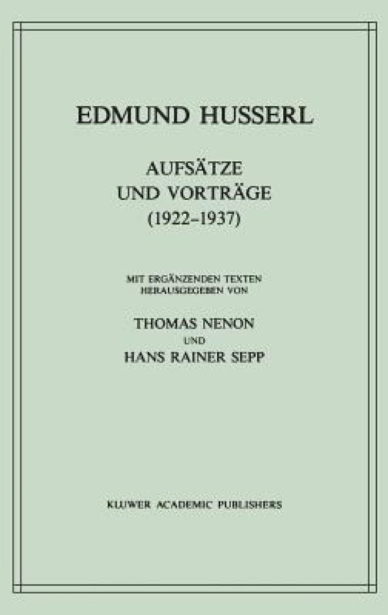 Aufsätze und Vorträge (1922-1937)
