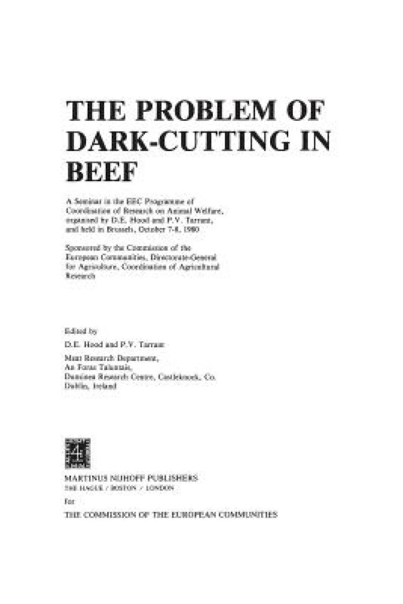 The Problem of Dark-Cutting in Beef